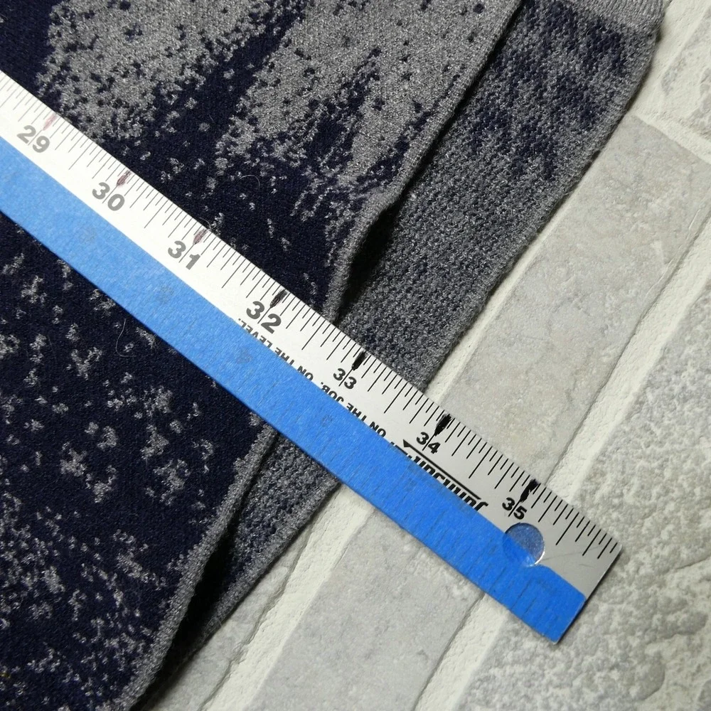 Creation‎ Sweater Womens Large Long Cardigan Gray Blue Angora Blend Pockets
